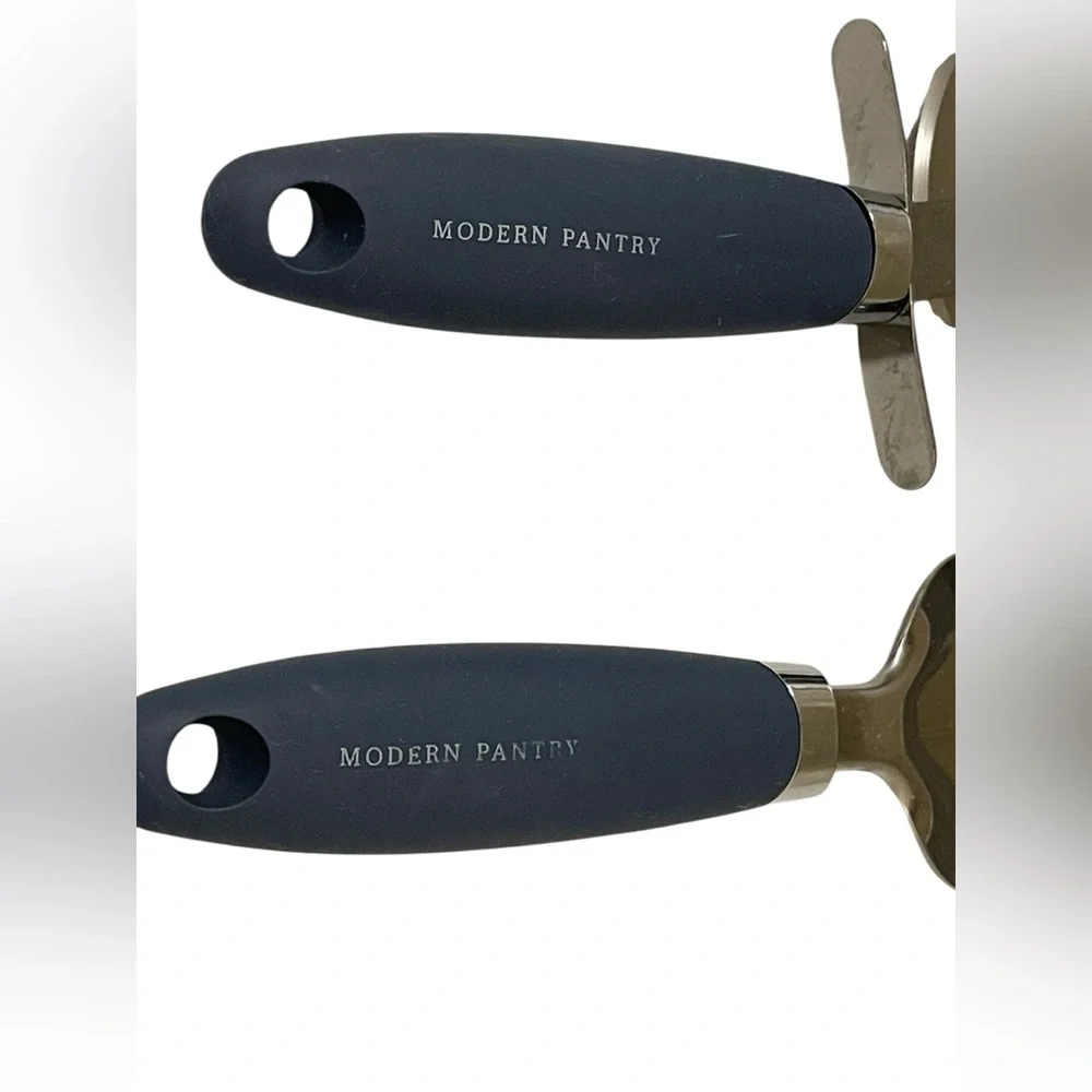 Modern Pantry Pizza Cutter Pie Server Set Stainless Steel‎ Navy Handle Kitchen
